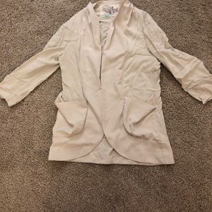 Cream UO rayon and polyester blazer with pockets